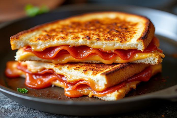 Pepperoni Pizza Grilled Cheese sandwich