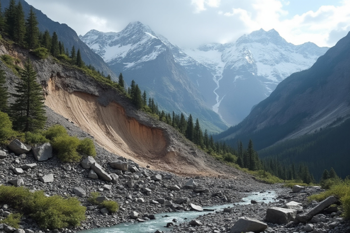 A landslide in Greenland